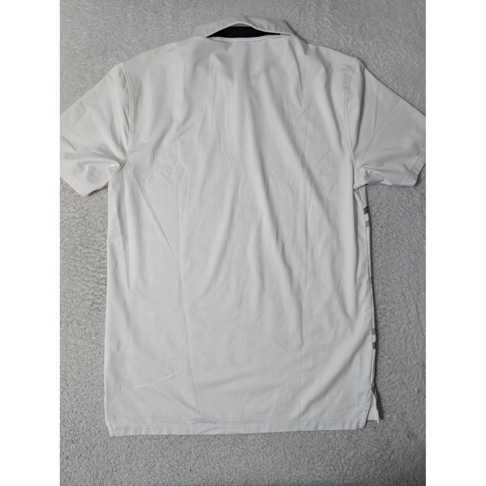 Nike Polo Mens S White Diagonal Stripe Dri-FIT Stretch DH0791-100 Spandex Vented - Picture 4 of 9